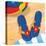 Blue Flip Flops-Paul Brent-Stretched Canvas