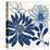 Blue Floralesque 1-Bella Dos Santos-Stretched Canvas