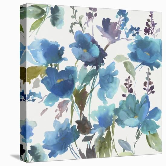 Blue Flower Garden I-Asia Jensen-Stretched Canvas