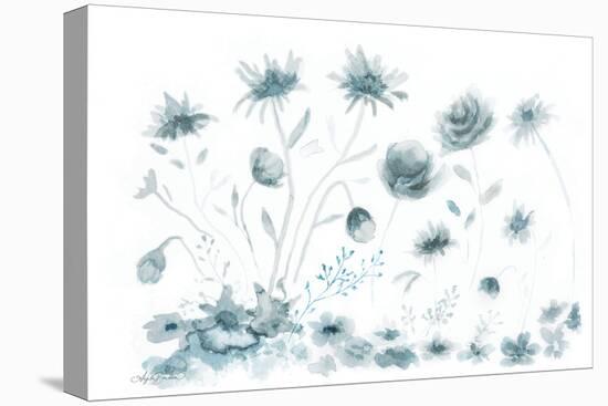 Blue Flower Toss-Angela Bawden-Stretched Canvas