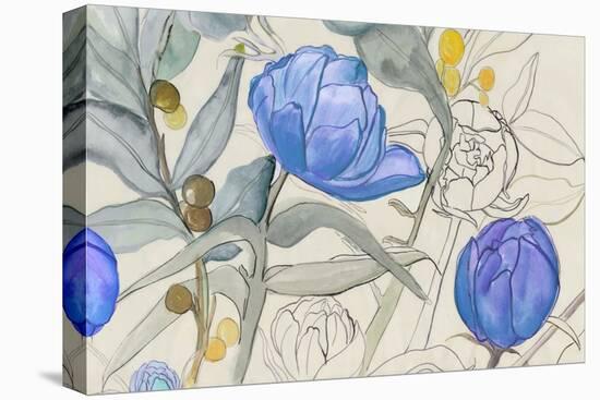 Blue Garden Whispers-Jacob Q-Stretched Canvas
