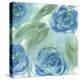 Blue Green Roses II-Beverly Dyer-Stretched Canvas