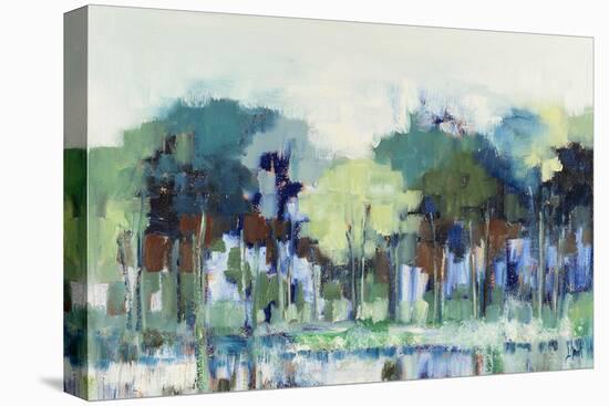 Blue Green Tree Reflections-Libby Smart-Stretched Canvas