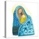 Blue Horizon Madonna-Kerstin Stock-Stretched Canvas