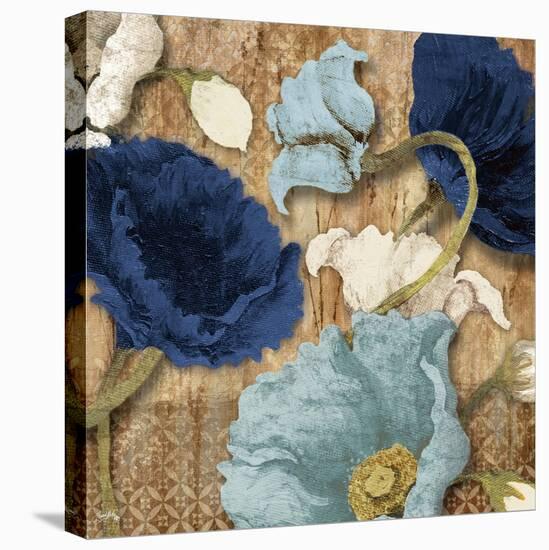 Blue Joyful Poppies I-Elizabeth Medley-Stretched Canvas