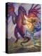 Blue Knight and Dragon-Judy Mastrangelo-Premier Image Canvas