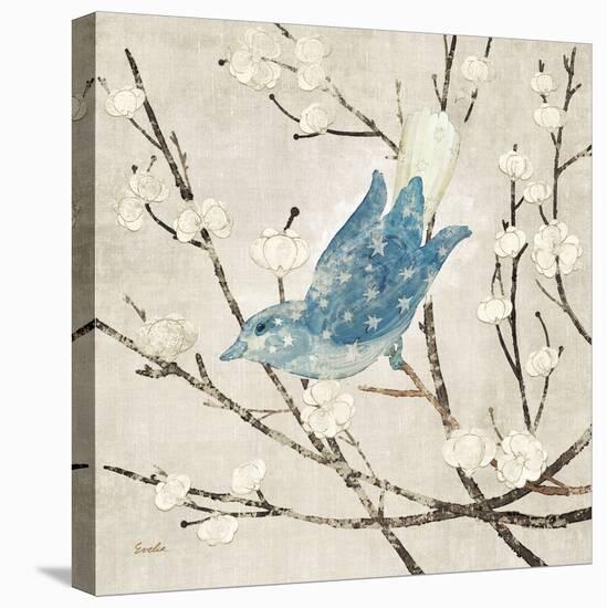 Blue Linen Bird-null-Stretched Canvas