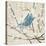 Blue Linen Bird-null-Stretched Canvas