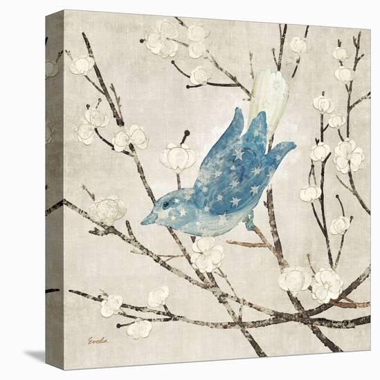 Blue Linen Bird-null-Stretched Canvas
