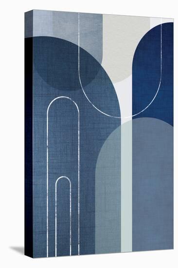 Blue Linen MidCentury 1-Urban Epiphany-Stretched Canvas