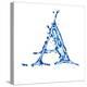 Blue Liquid Water Alphabet With Splashes And Drops - Letter A--Vladimir--Stretched Canvas