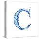 Blue Liquid Water Alphabet With Splashes And Drops - Letter C--Vladimir--Stretched Canvas