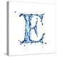 Blue Liquid Water Alphabet With Splashes And Drops - Letter E--Vladimir--Stretched Canvas