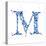 Blue Liquid Water Alphabet With Splashes And Drops - Letter M--Vladimir--Stretched Canvas