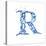 Blue Liquid Water Alphabet With Splashes And Drops - Letter R--Vladimir--Stretched Canvas