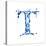 Blue Liquid Water Alphabet With Splashes And Drops - Letter T--Vladimir--Stretched Canvas