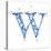 Blue Liquid Water Alphabet With Splashes And Drops - Letter W--Vladimir--Stretched Canvas