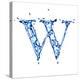 Blue Liquid Water Alphabet With Splashes And Drops - Letter W--Vladimir--Stretched Canvas