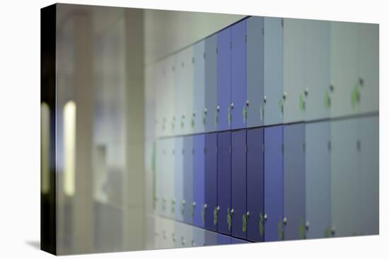 Blue Lockers-David Barbour-Stretched Canvas