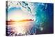 Blue Ocean Wave Crashing at Sunrise-EpicStockMedia-Premier Image Canvas