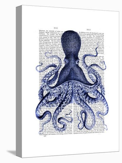 Blue Octopus 3-Fab Funky-Stretched Canvas