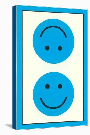 Blue Opposed Happy Faces-null-Stretched Canvas
