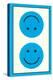 Blue Opposed Happy Faces-null-Stretched Canvas