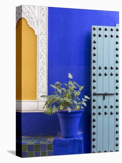 Blue Paintwork, Jardin Majorelle, Owned by Yves St. Laurent, Marrakech, Morocco-Stephen Studd-Premier Image Canvas