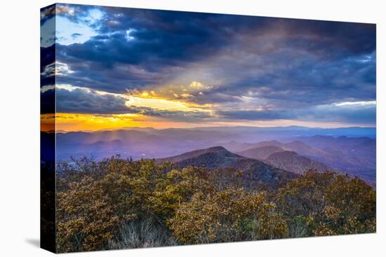 Blue Ridge Mountains in North Georgia, USA in the Autumn Season at Sunset.-SeanPavonePhoto-Premier Image Canvas