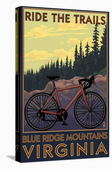 Blue Ridge Mountains, Virginia - Ride the Trails-Lantern Press-Stretched Canvas