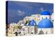 Blue Roofed Churches, Cities Embrace the Steep Mountain Sides, Santorini, Greece-Tom Norring-Premier Image Canvas