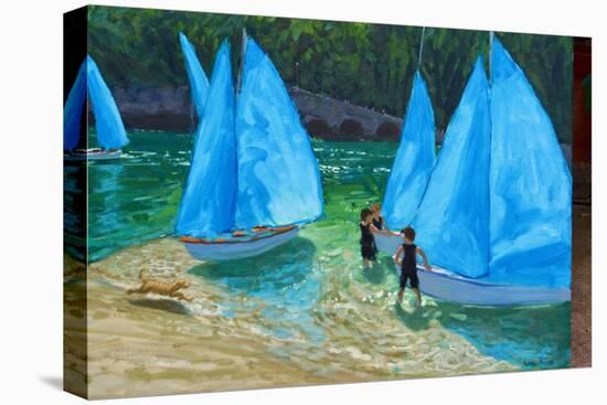 Blue sails,Looe, 2018-Andrew Macara-Premier Image Canvas