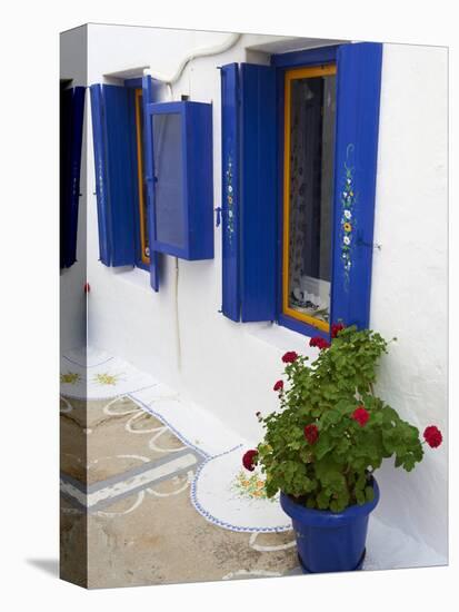 Blue Shutters, Plaka, Old Village, Milos, Cyclades Islands, Greek Islands, Greece, Europe-Tuul-Premier Image Canvas