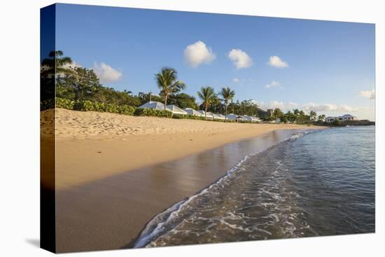 Blue Sky and Palm Trees Frame the Beach and the Caribbean Sea, Hawksbill Bay, Antigua-Roberto Moiola-Premier Image Canvas