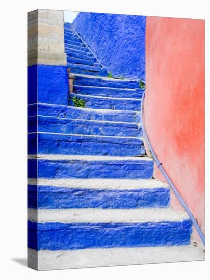 Blue Stairs Leading to Restaurant, Guanajuato, Mexico-Julie Eggers-Premier Image Canvas