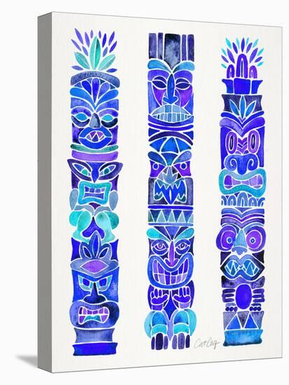 Blue Tiki Totems-Cat Coquillette-Premier Image Canvas