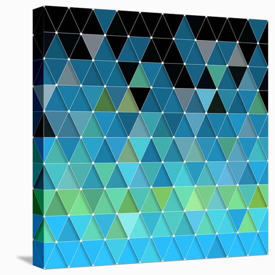 Blue Triangles Pattern-Maksim Krasnov-Stretched Canvas