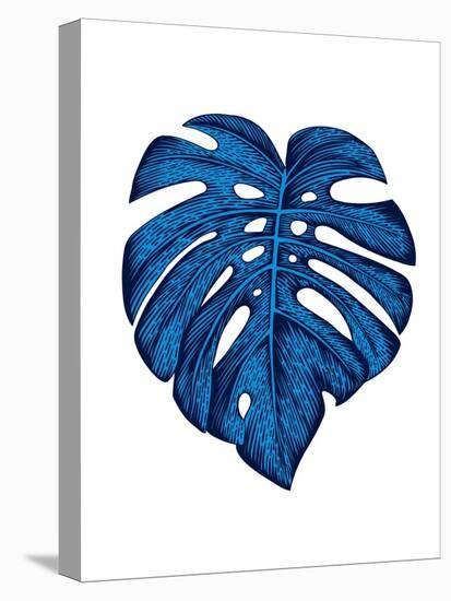 Blue Tropical Leaf-Jasmine Woods-Stretched Canvas