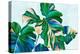 Blue Tropical Leaves II-Alex Black-Stretched Canvas