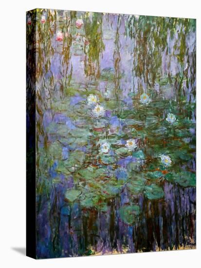 Blue Water Lilies (Detail), 1916-1919 (Oil on Canvas)-Claude Monet-Premier Image Canvas