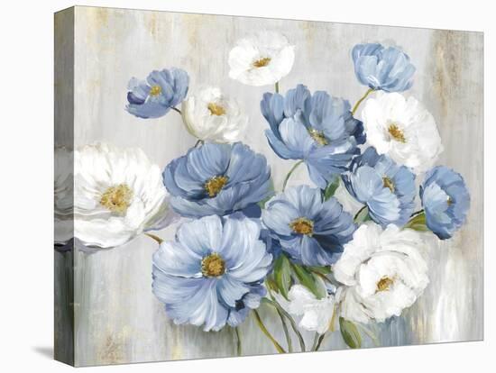 Blue Winter Florals-Asia Jensen-Stretched Canvas
