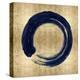 Blue Zen Circle on Gold I-Ellie Roberts-Stretched Canvas
