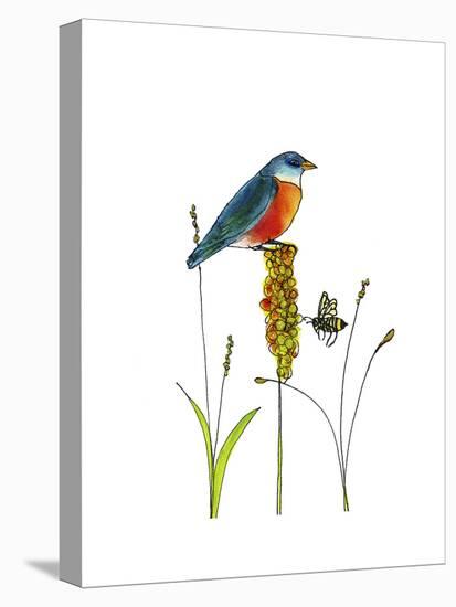 Bluebird on Seeds-Blenda Tyvoll-Premier Image Canvas