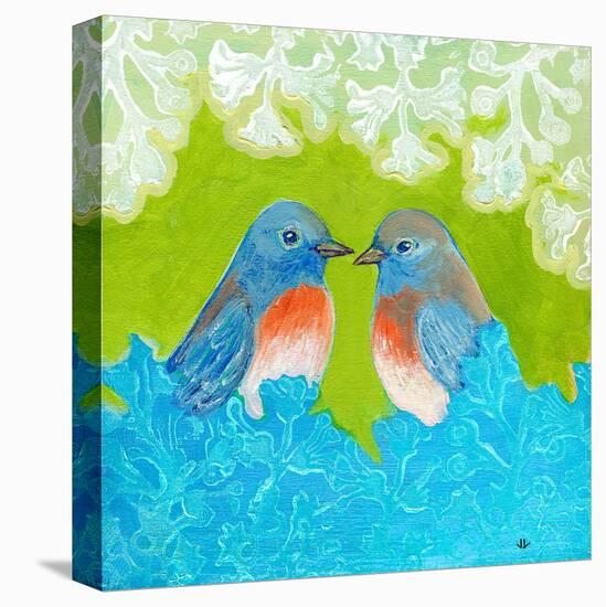 Bluebirds in Love-Jennifer Lommers-Stretched Canvas