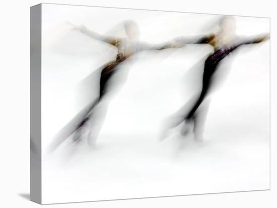 Blurred Action of Pairs Figure Skaters, Torino, Italy-Chris Trotman-Premier Image Canvas