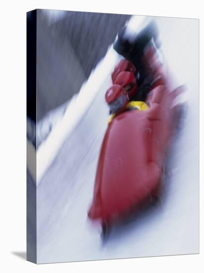 Blurred Action of the Start of 4 Man Bobsled Team, Lake Placid, New York, USA-Chris Trotman-Premier Image Canvas