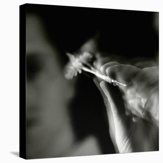 Blurred Image of a Man Aiming a Dart-null-Premier Image Canvas