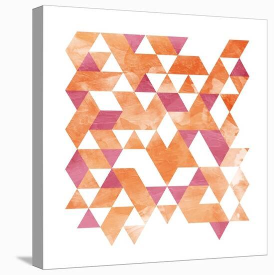 Blush Coral Triangles-OnRei-Stretched Canvas