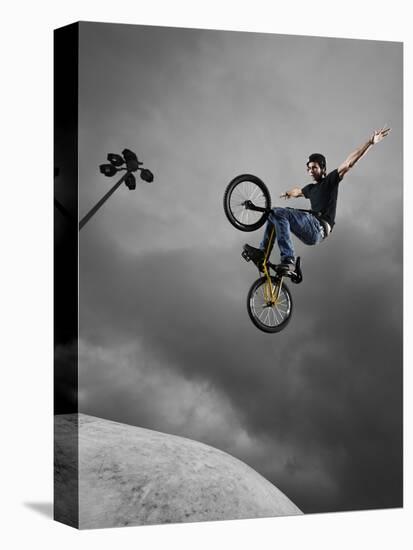 BMX Biker Performing Tricks-null-Premier Image Canvas