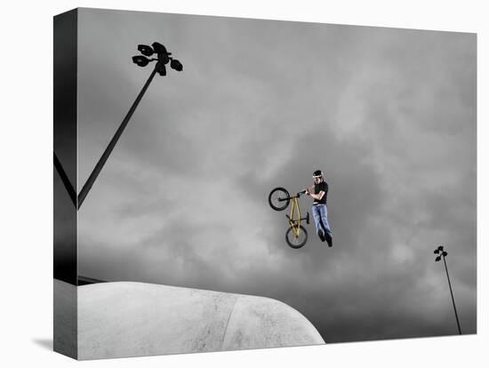 BMX Biker Performing Tricks-null-Premier Image Canvas